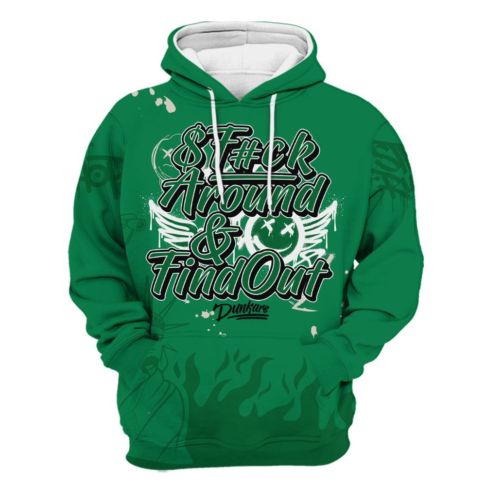 Hoodie To Match Lucky Green 2s - Graphic Fck Around Find Out All Over Print