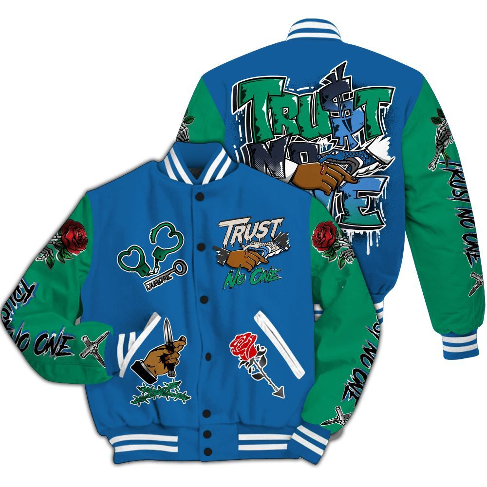 Varsity Jacket To Match 95 Big Bubble Slate - Trust No One Dripping All Over Print