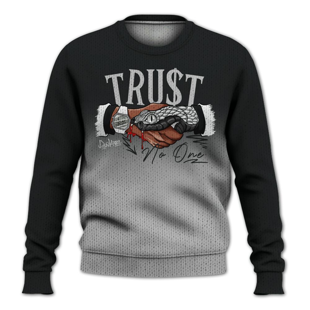 Knitted Sweater To Match Low 85 Metallic Black 1s - Snake Trust No One Drip