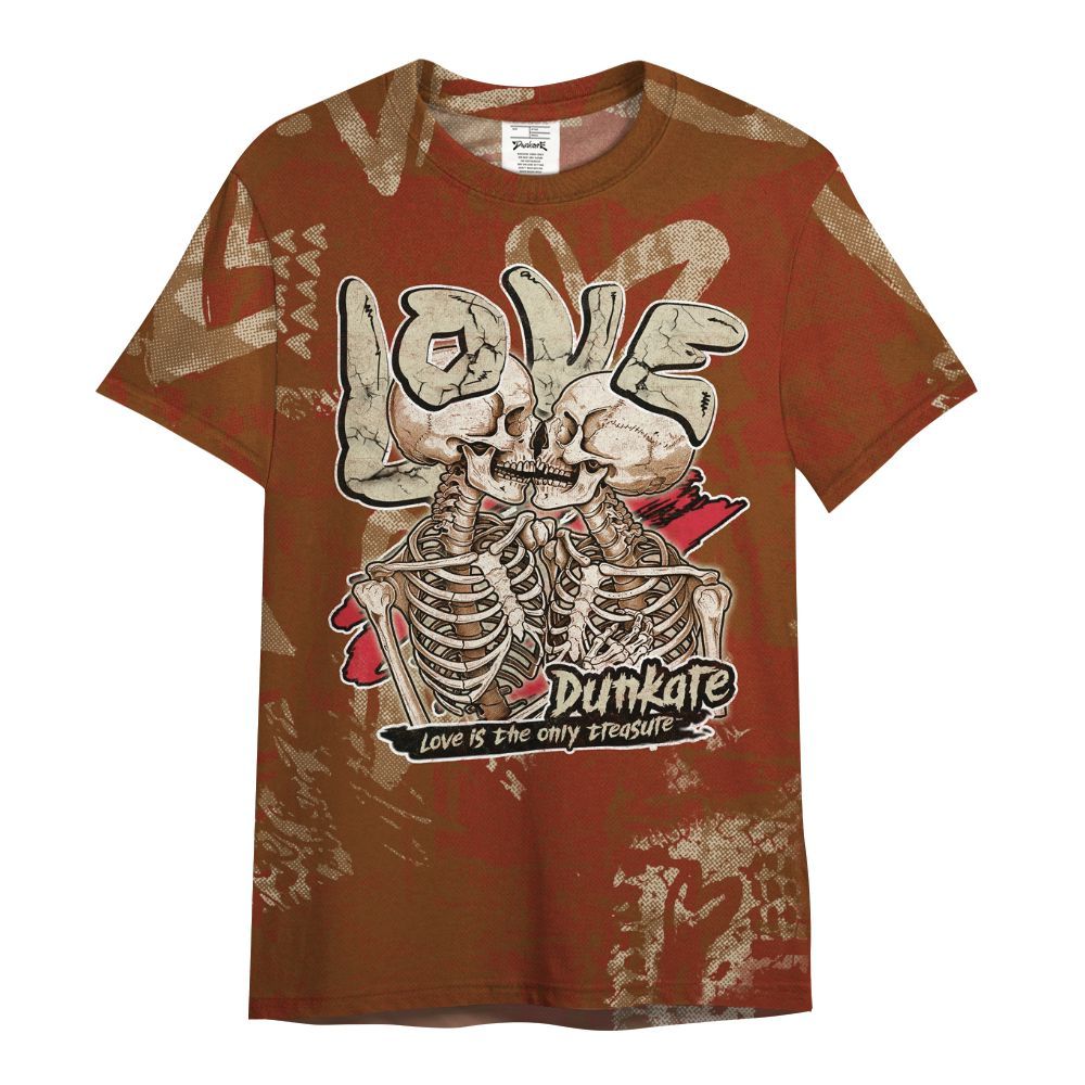 Shirt To Match Archaeo Brown 5s - Skull Love All Over Print