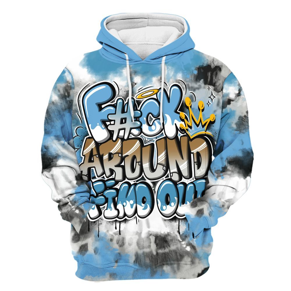 Hoodie To Match SB Dunk Low University Blue - Tie Dye FK Around Find Out All Over Print