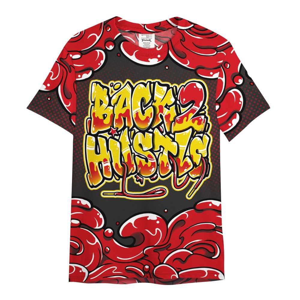 Shirt To Match Ferrari 14s - Back 2 Hustles Typo All Over Print
