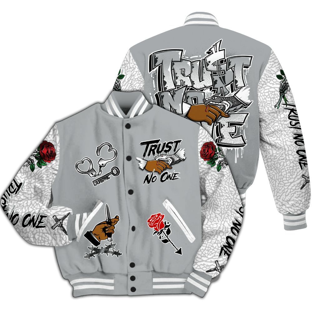 Varsity Jacket To Match Retro Pure Money 3s - Trust No One Dripping All Over Print