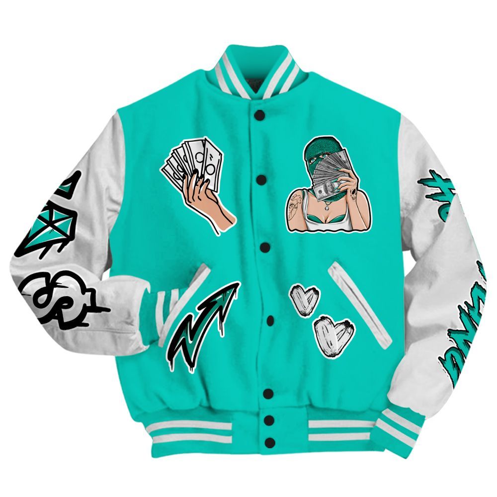 Varsity Jacket To Match Dunk Low Clear Jade - Hustling Unique All Over Print