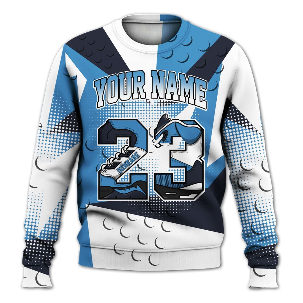 Dunkare Low OG Obsidian 1s Shirt, Poly Custom Name Number 23 5s All Over Print Unisex Sweatshirt