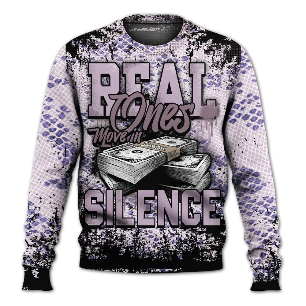 Sweatshirt To Match Air Force 1 Low Purple Snake - Move In Silence Money Street Retro All Over Print