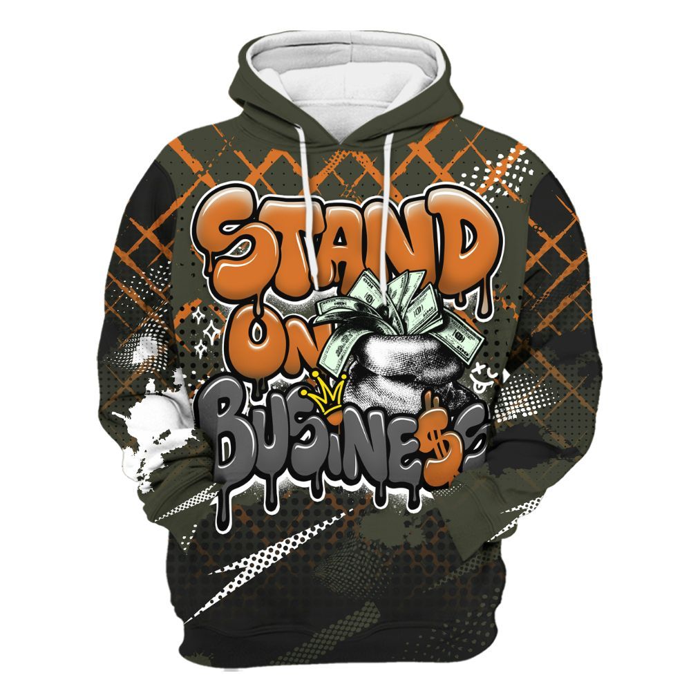 Hoodie To Match Retro Undefeated 4s - Halftone Stand Business Dripping All Over Print