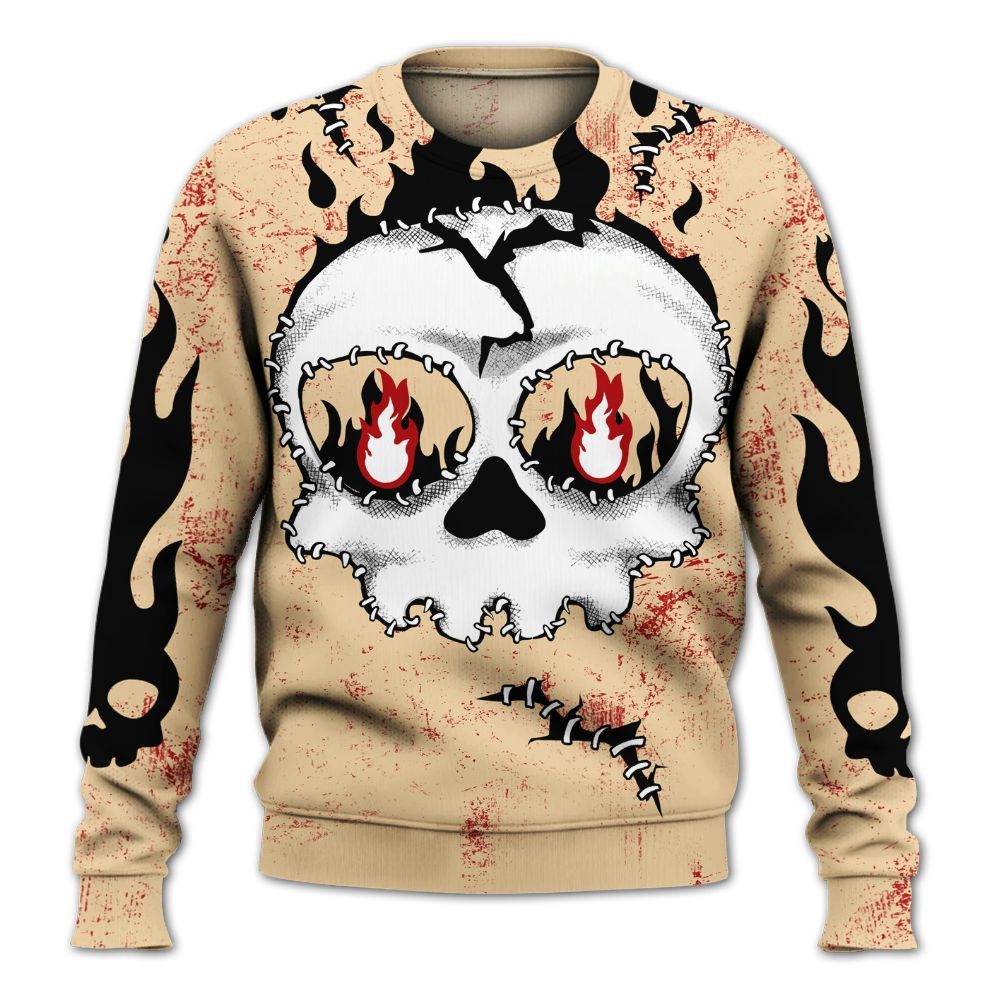 Sweatshirt To Match Dunk Low Strawberry Waffle - Cracked Skull Stitches All Over Print