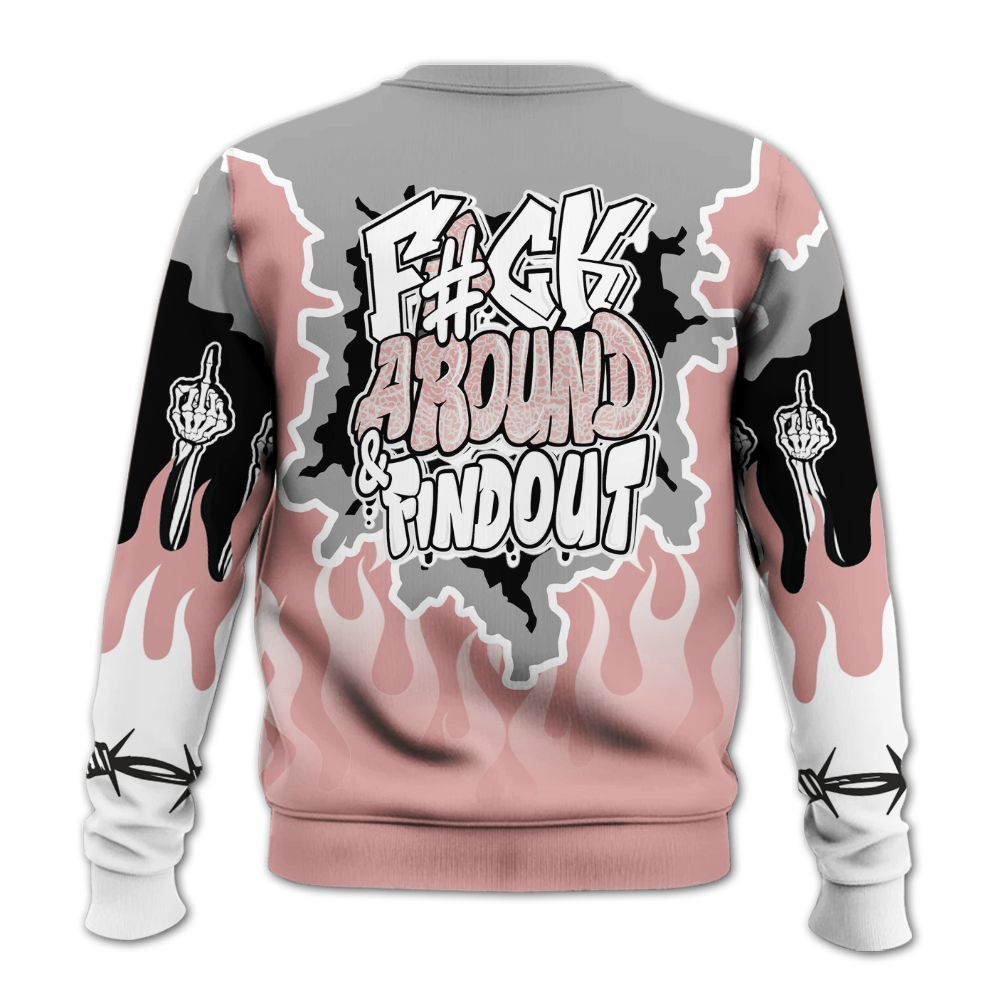 Sweatshirt To Match Red Stardust 3s - F Around Find Out Graphic Trapped All Over Print