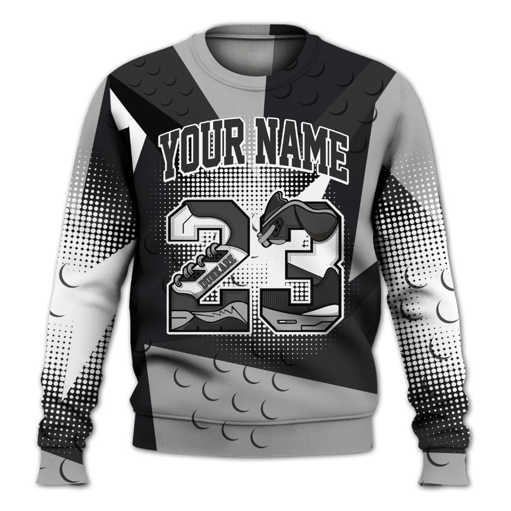 Sweatshirt To Match White Thunder 4s - Poly Custom Name Number 23 5s All Over Print