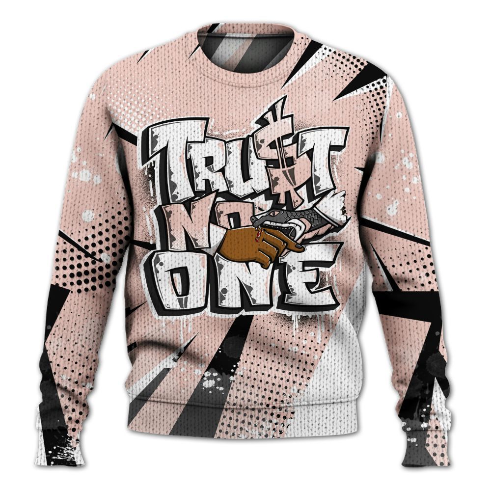 Knitted Sweater To Match Low Legend Pink 11s - Poly Trust No One Dripping