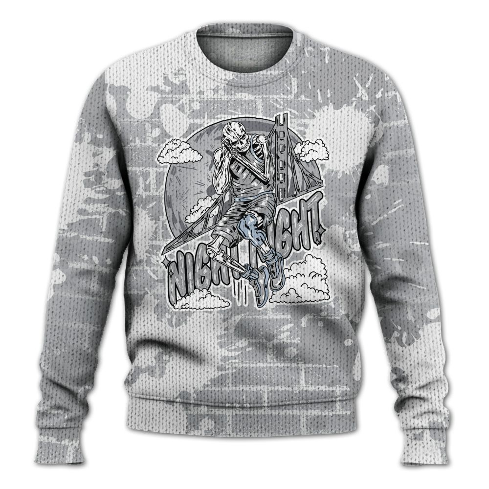 Knitted Sweater To Match Low OG Wolf Grey 1s - Seeya Skeleton Brick