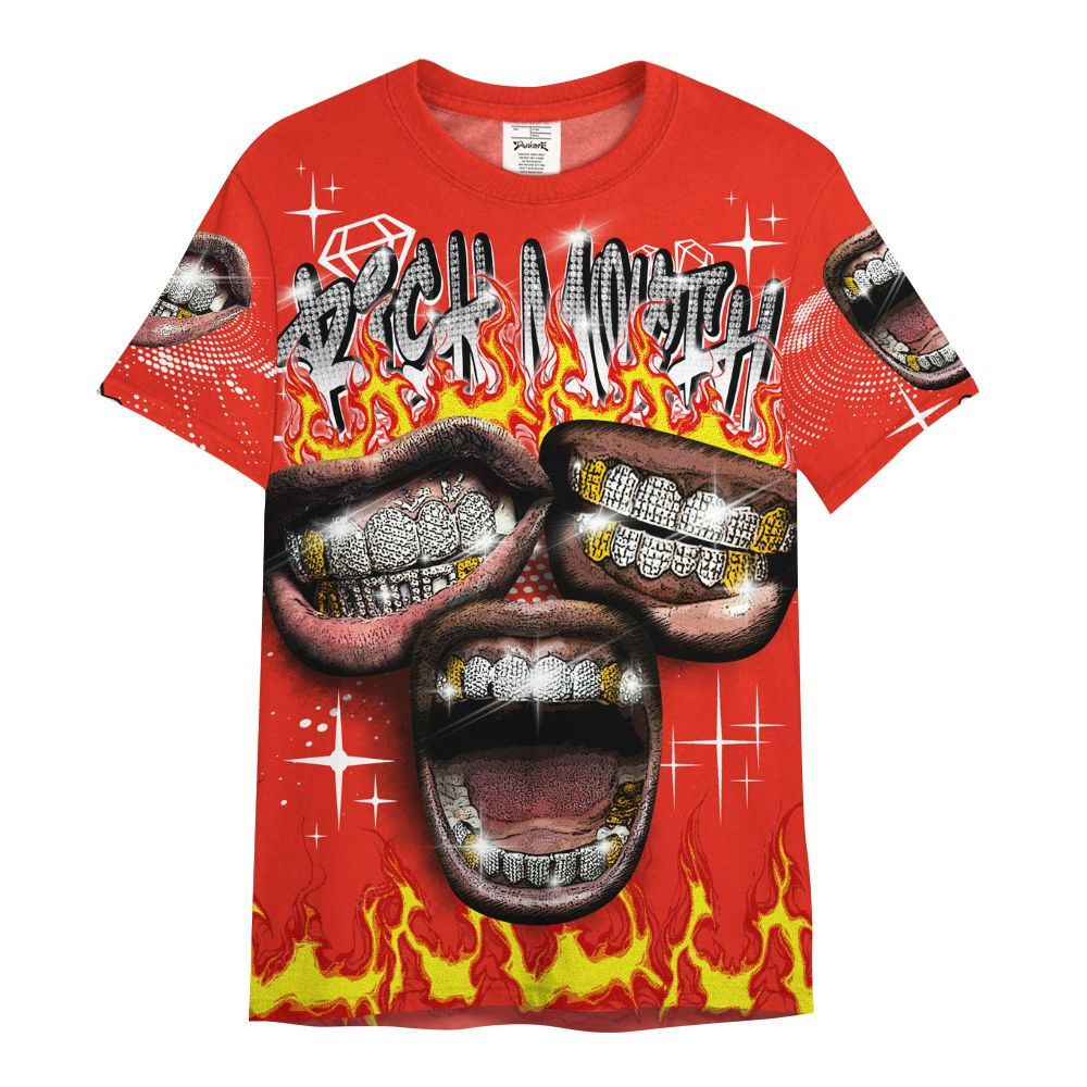 Shirt To Match Air Force 1 Low GS Valentine's Day - Rich Mouth Fire Rap Retro 90s All Over Print