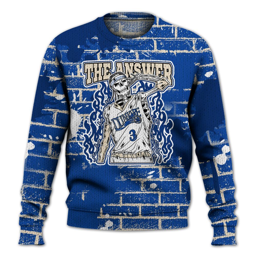 Knitted Sweater To Match Low Game Royal 1s - Allen Answer Skeleton Brick