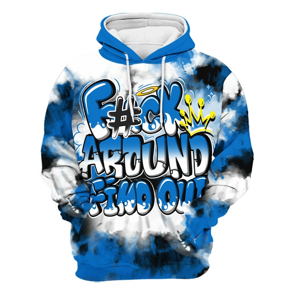 Hoodie To Match Blueberry 12s - Tie Dye FK Around Find Out All Over Print
