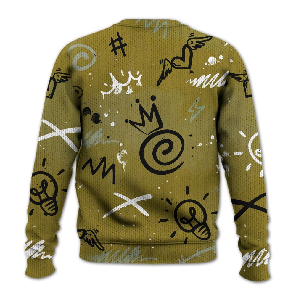 Knitted Sweater To Match Air Flightposite Metallic Gold - Drip Been Di2ferent