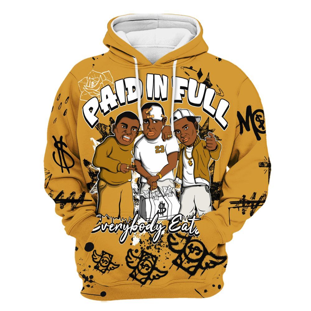 Hoodie To Match Dunk Low Wheat Pale Ivory - Everybody Paid In Full Crayon All Over Print