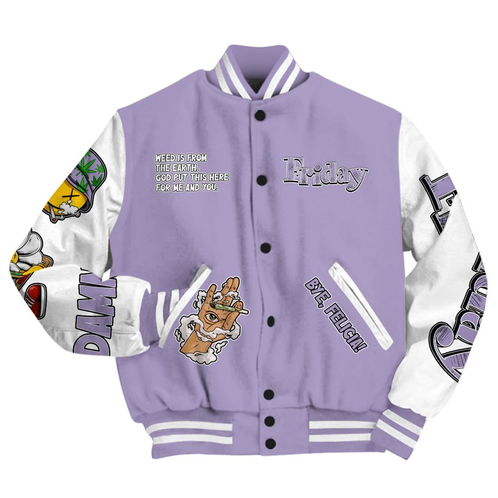 Varsity Jacket To Match Low Pure Violet 11s - Friday Sneaker Stress Style All Over Print