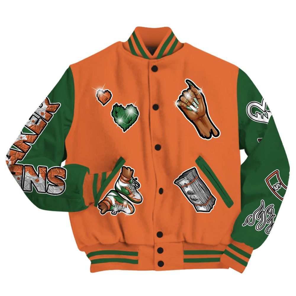 Varsity Jacket To Match Low Miami 5s - Sneakerz Girlz All Over Print