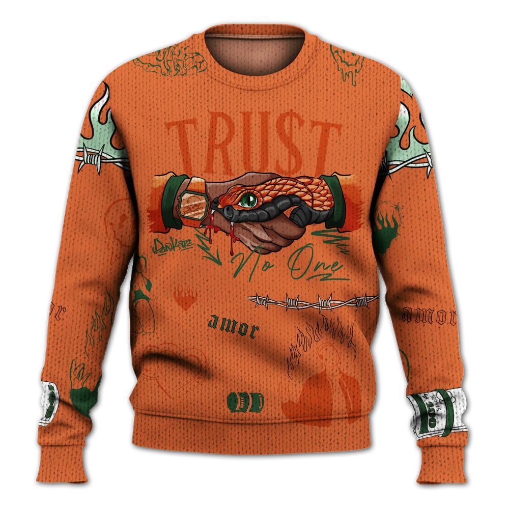 Knitted Sweater To Match Low Miami 5s - Snake Trust No One