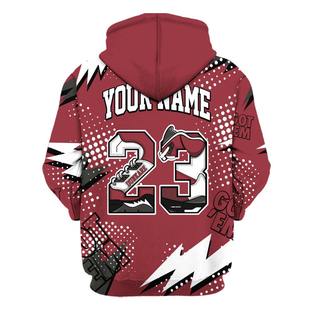 Hoodie To Match Black Toe 14s - Custom Name Number 23 5s All Over Print