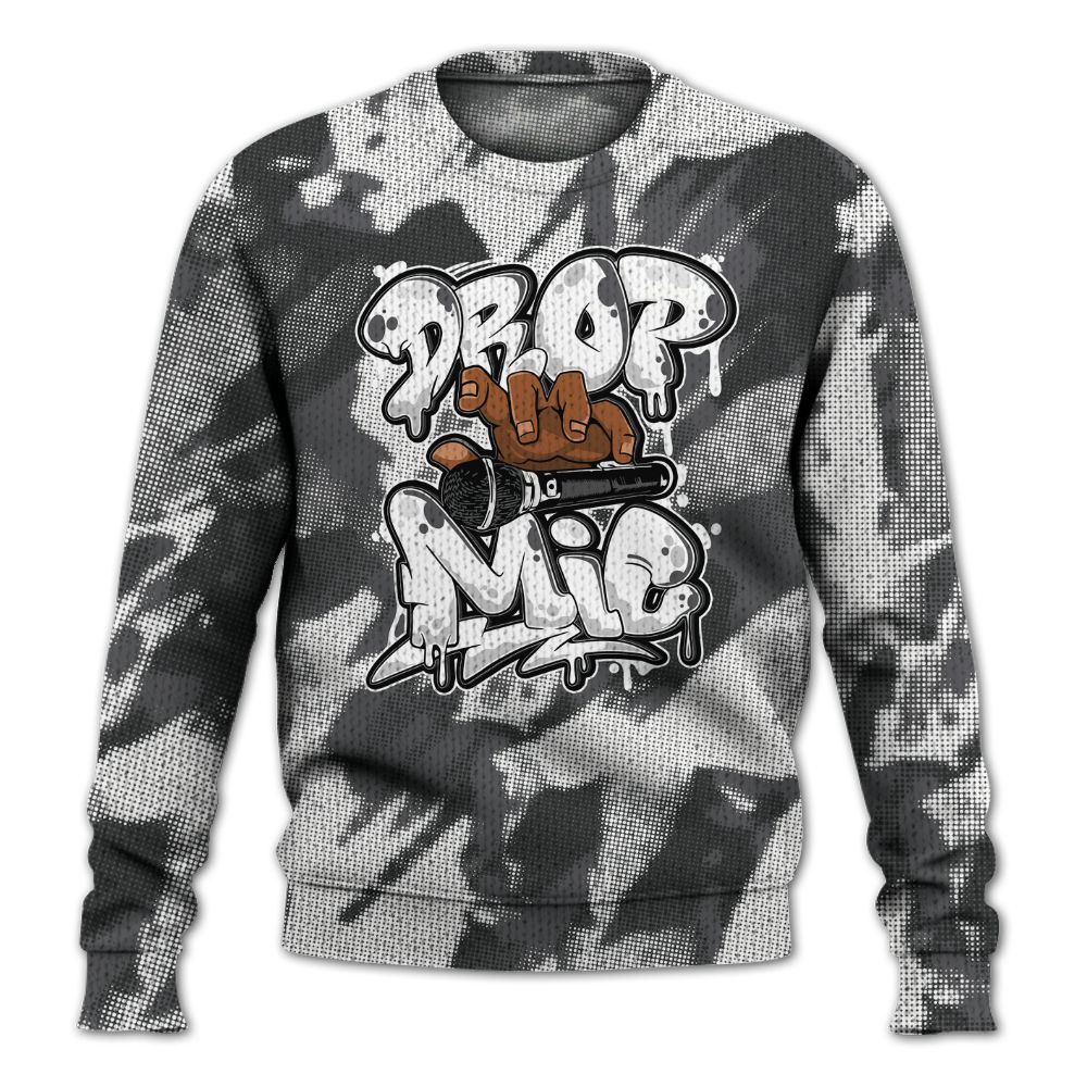 Knitted Sweater To Match White Thunder 4s - Drop Mic Abstract