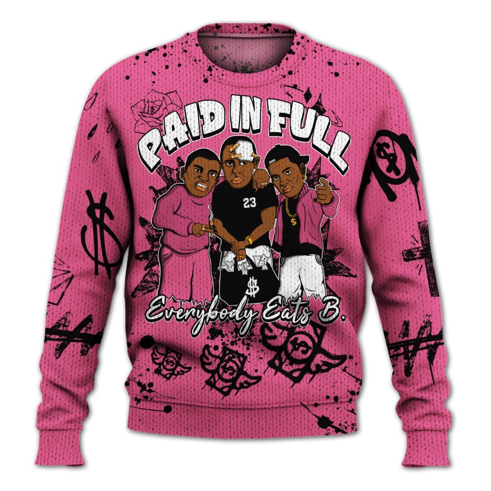 Knitted Sweater To Match Air Max SNDR Hyper Pink - Everybody Paid In Full Crayon