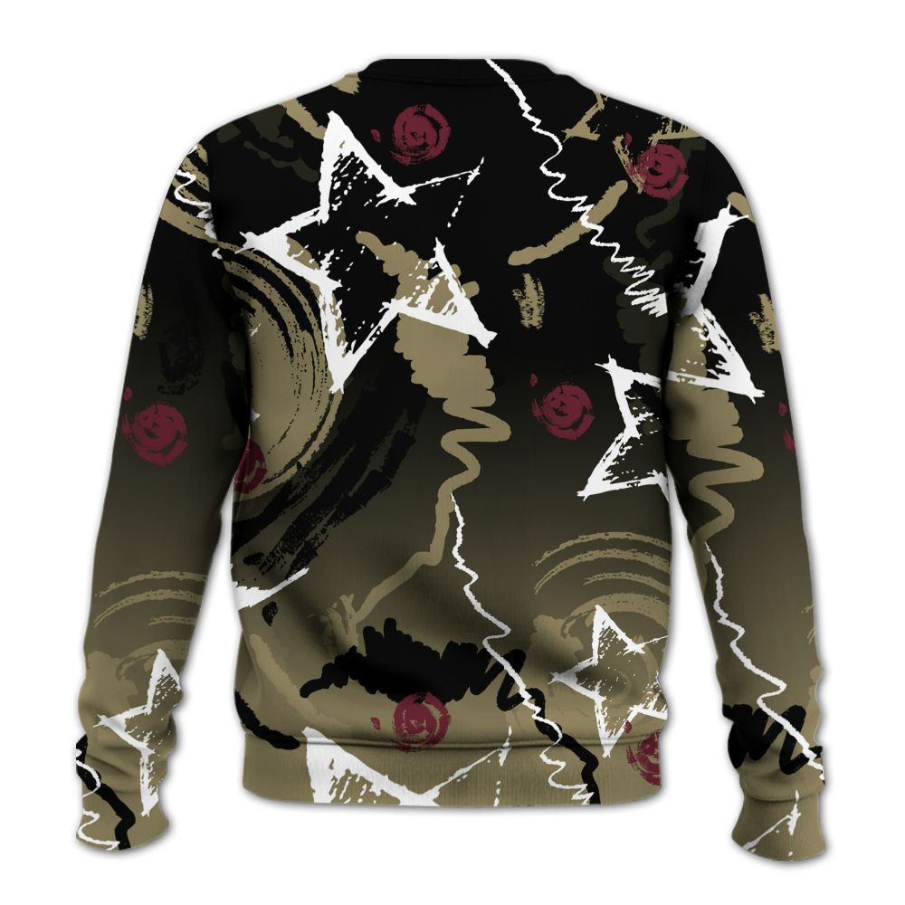 Sweatshirt To Match Black Olive 7s - Grind Shine Later Drip All Over Print