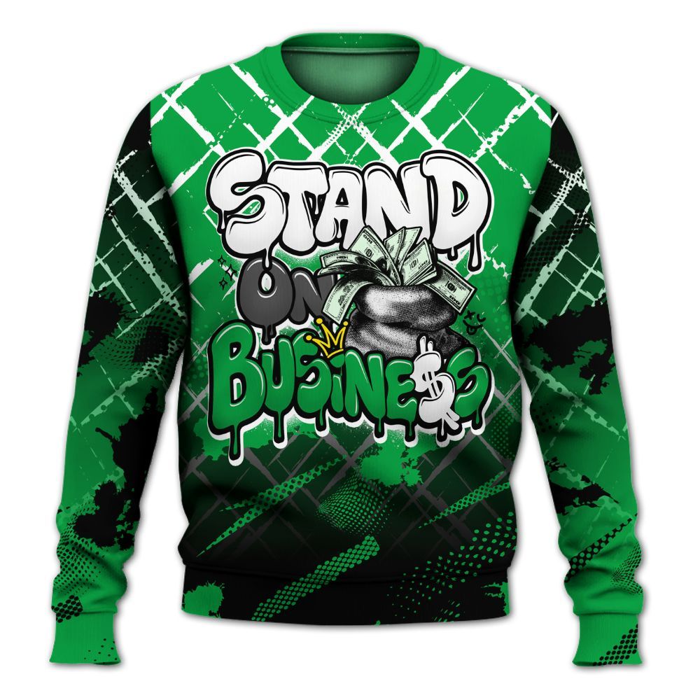 Sweatshirt To Match Low Lucky Green 1s - Halftone Stand Business Dripping All Over Print