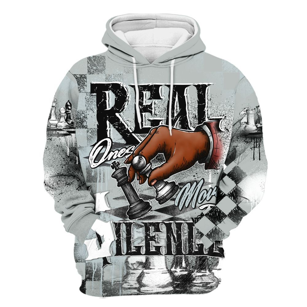 Hoodie To Match Black Wolf Grey 12s - Chess Move In Silence All Over Print