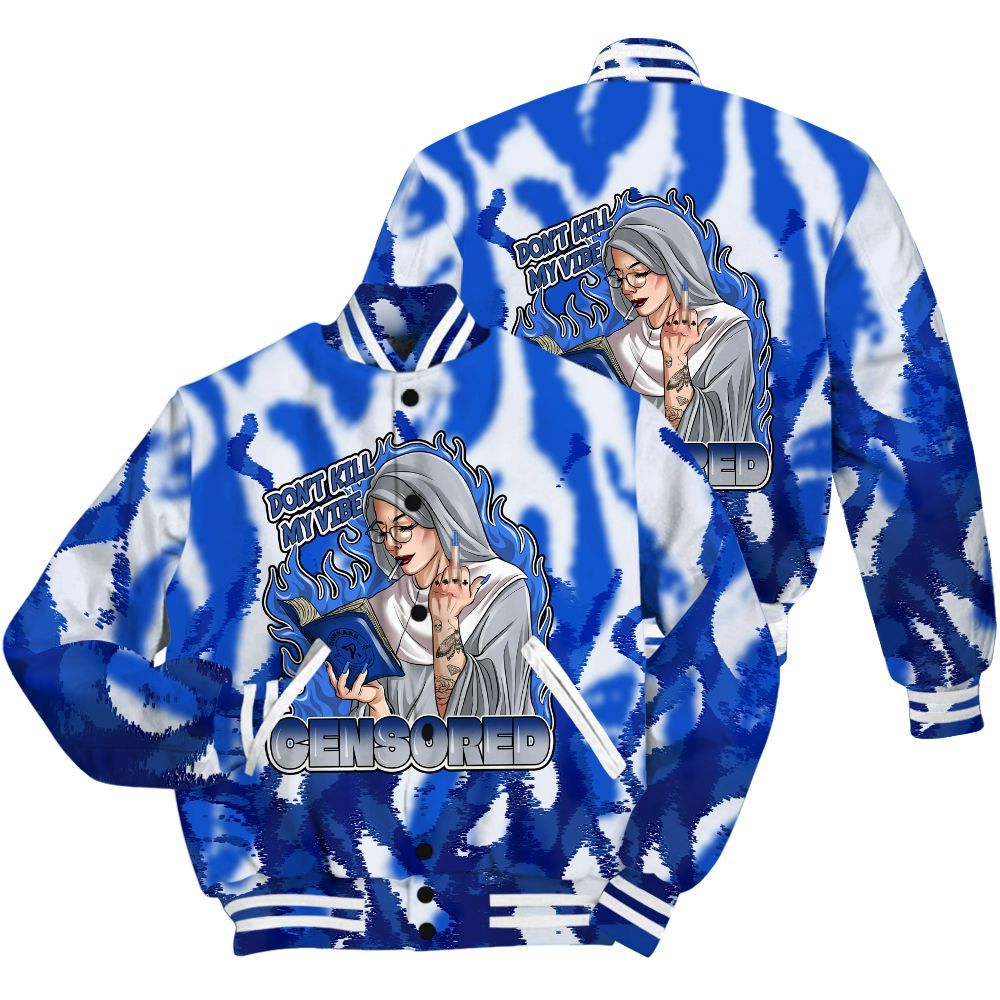 Varsity Jacket To Match Air Foamposite One Royal Shirt - Censoredz Burn All Over Print