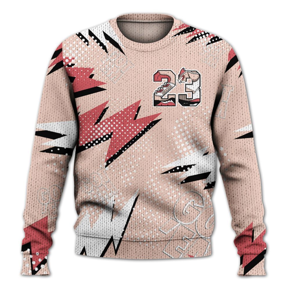 Sweater To Match Washed Coral 2s Shirt, Custom Name Number 23 5s Graphic