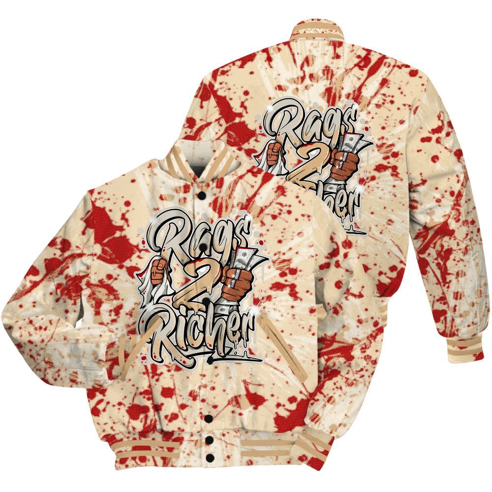 Varsity Jacket To Match Dunk Low Strawberry Waffle Shirt - Rag 2 Rich Graphic Luxury All Over Print