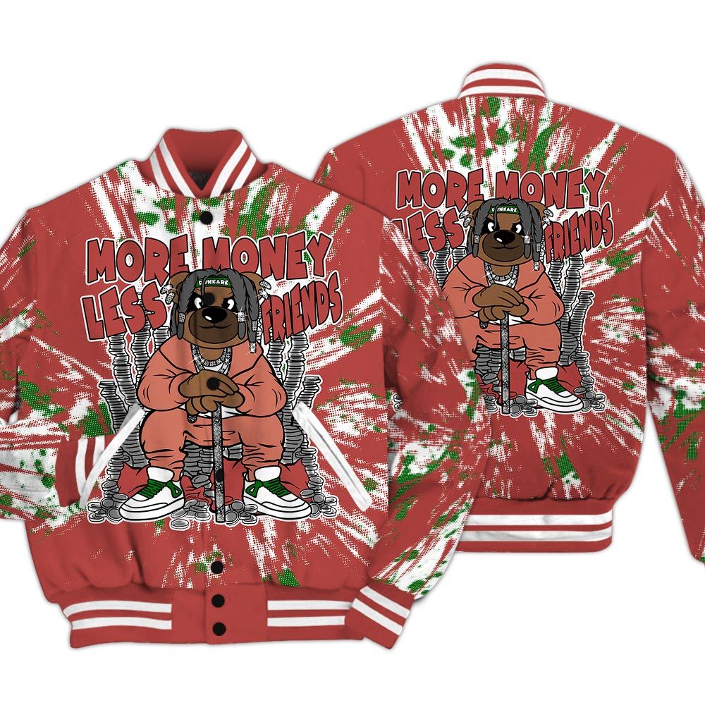 Varsity Jacket To Match Dune Red 13s - More Moneys Bear Luxury Varsity Jacket Unisex
