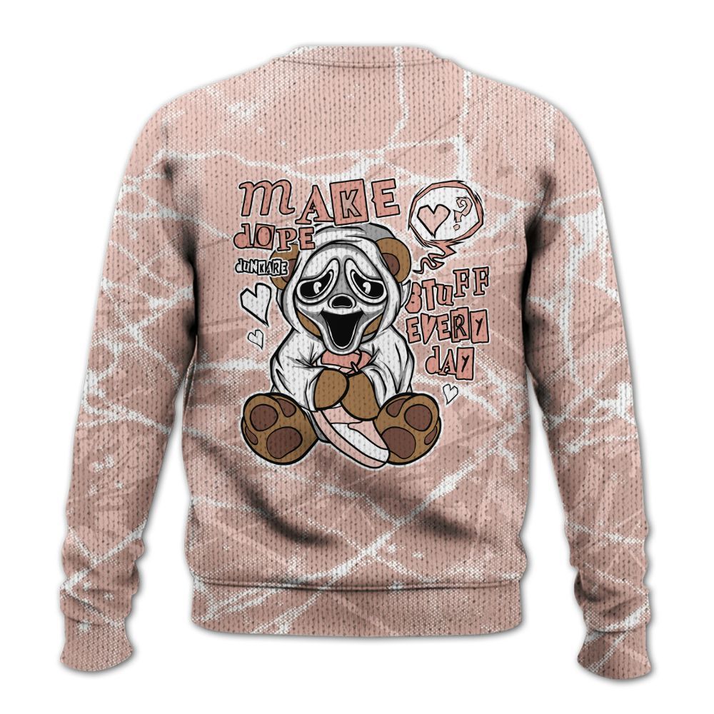 Knitted Sweater To Match Low Legend Pink 11s - Make Dopes Bear Profound