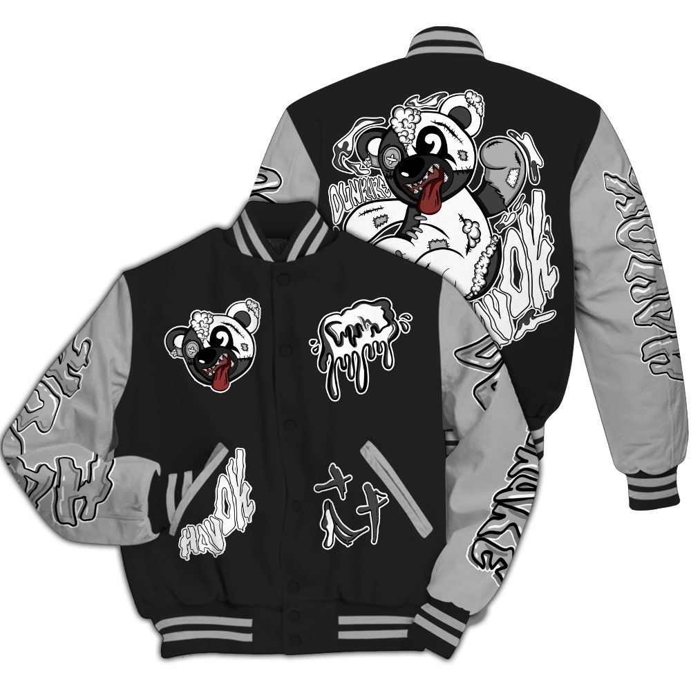Varsity Jacket To Match NOCTA Black 2s - Havok Bear All Over Print