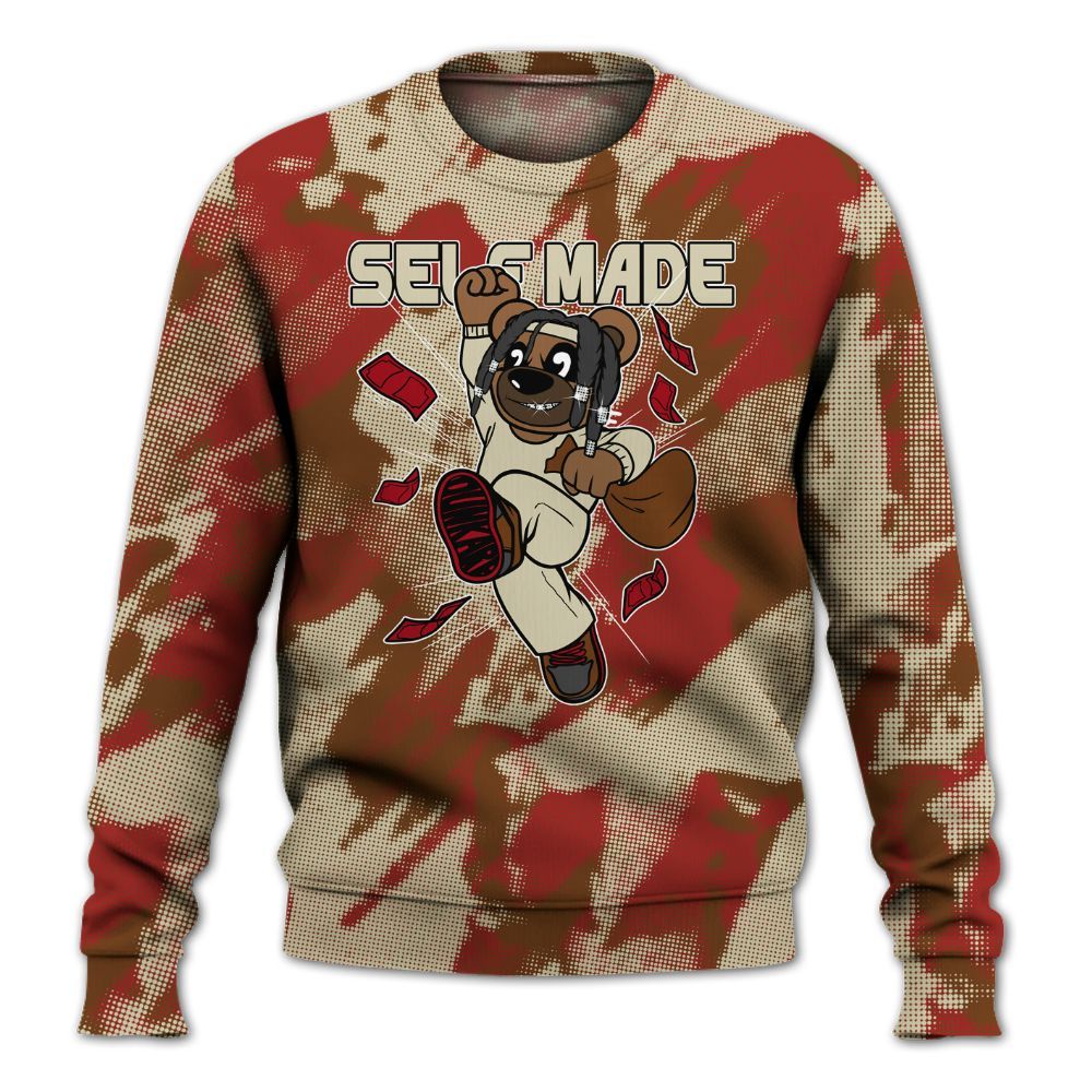 Sweatshirt To Match Archaeo Brown 5s - Autonomous Bear Abstract Halftone All Over Print