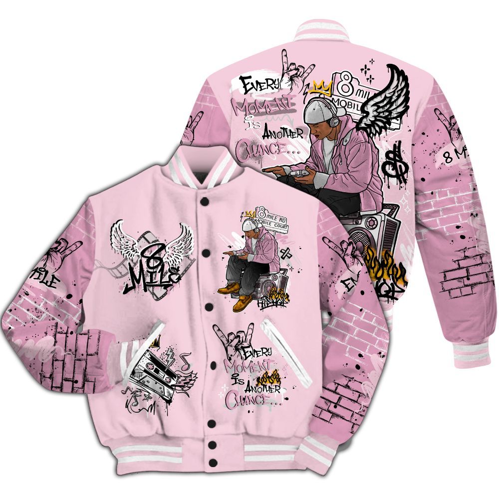 Varsity Jacket To Match Orchid 4s - 8Mile Movie Graffiti All Over Print