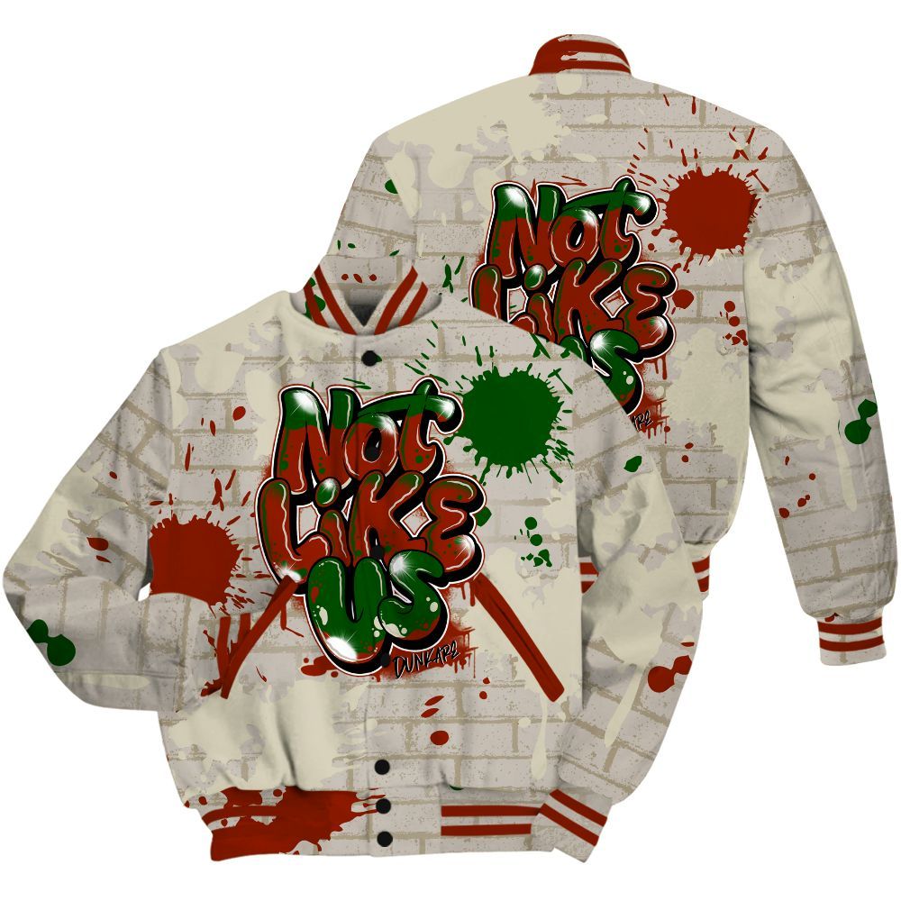 Varsity Jacket To Match El Grito 5s Shirt - None Like Us Graphic Brick Art All Over Print