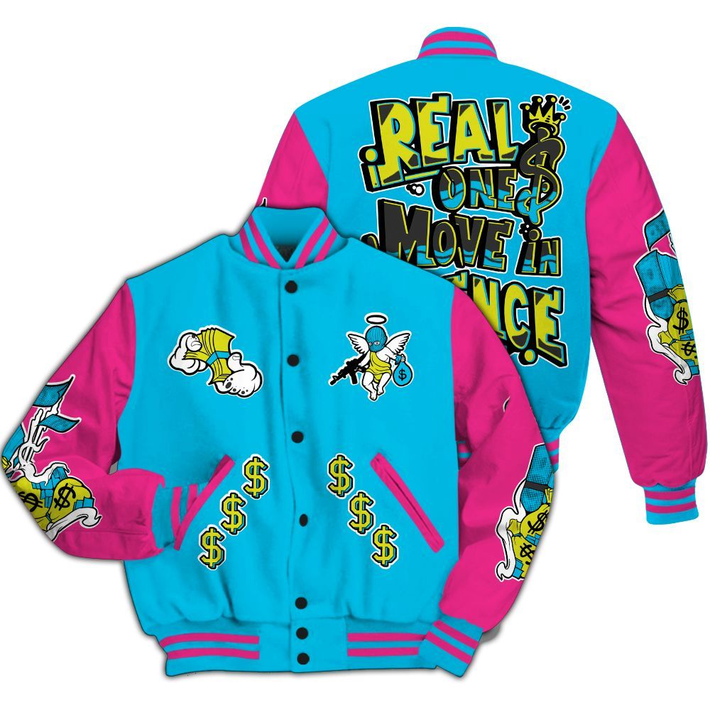 Varsity Jacket To Match Tokyo Nights Stewie 3s - Ones Move In Silence Graphic All Over Print