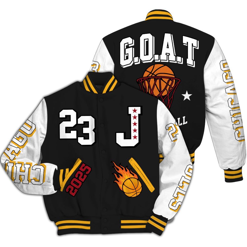 Varsity Jacket To Match White Taxi 12s - Chicago 23 Basketball All Over Print