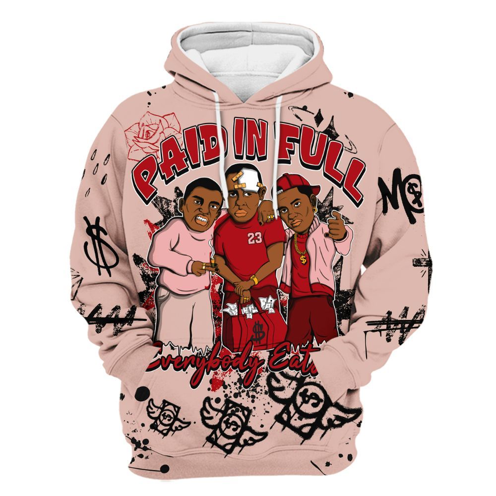 Hoodie To Match Low Valentines Day 1s - Everybody Paid In Full Crayon All Over Print