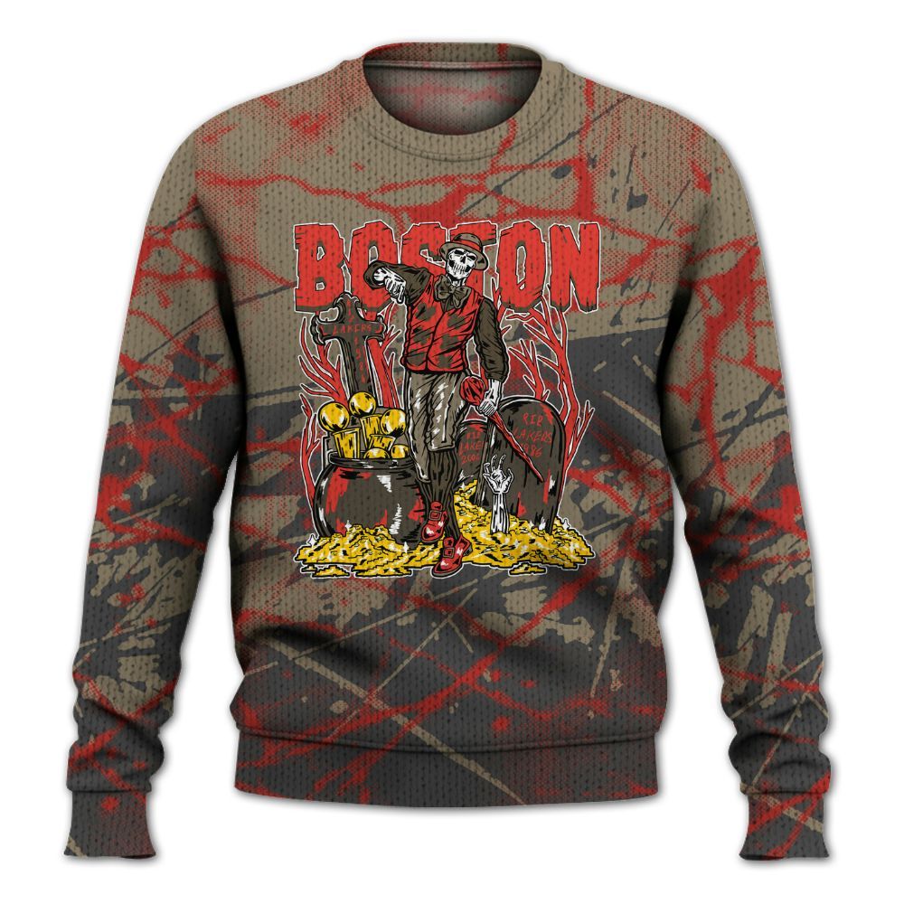 Knitted Sweater To Match Olive 9s - Goldrush Skeleton Profound