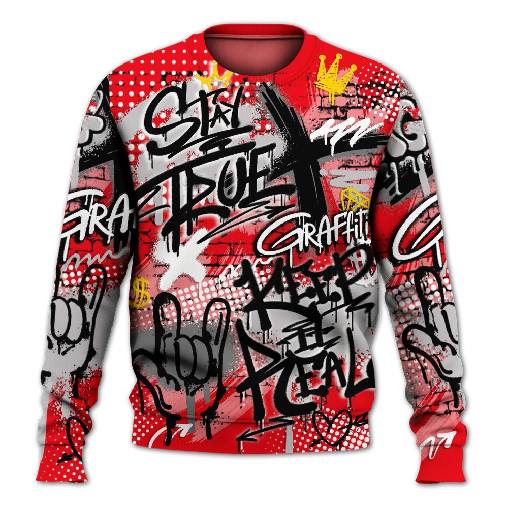 Sweatshirt To Match Air Max 1 Low Poly - True It Real Graffiti Streetwear All Over Print