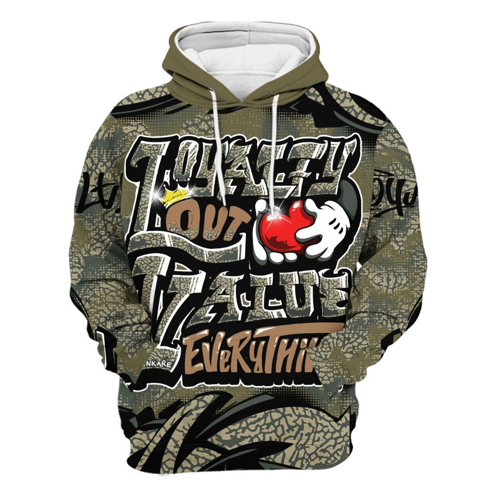 Hoodie To Match Retro Family Affair 3s - Loyalty Out Value Graffiti All Over Print