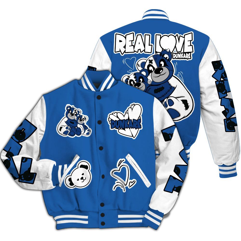 Varsity Jacket To Match Brave Blue 13s - Sincere Fondness Bear All Over Print