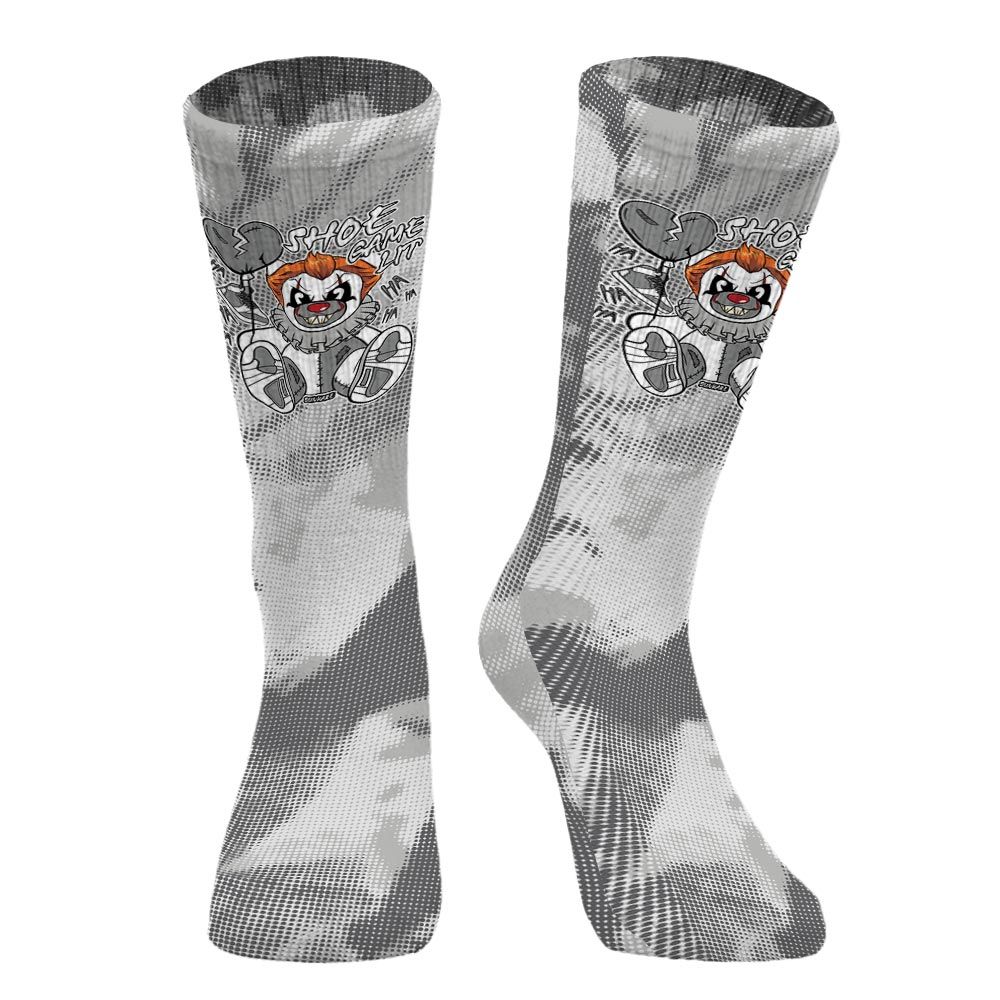 Sock To Match Retro Wet Cement 4s - Shoe Game Bear Halloween Abstract Halftone