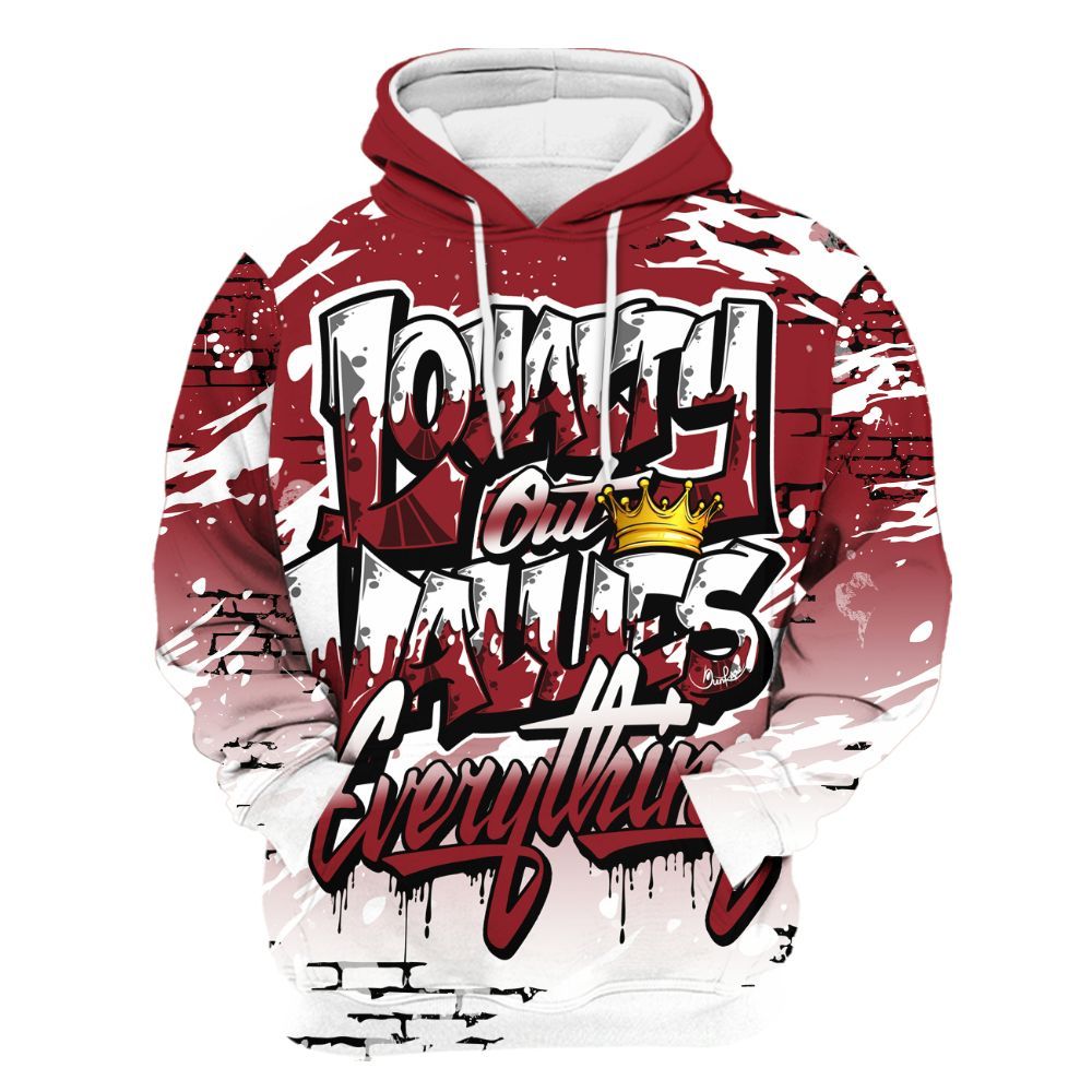 Hoodie To Match High Black Toe Reimagined 1s - Values Of Loyalty Drip All Over Print