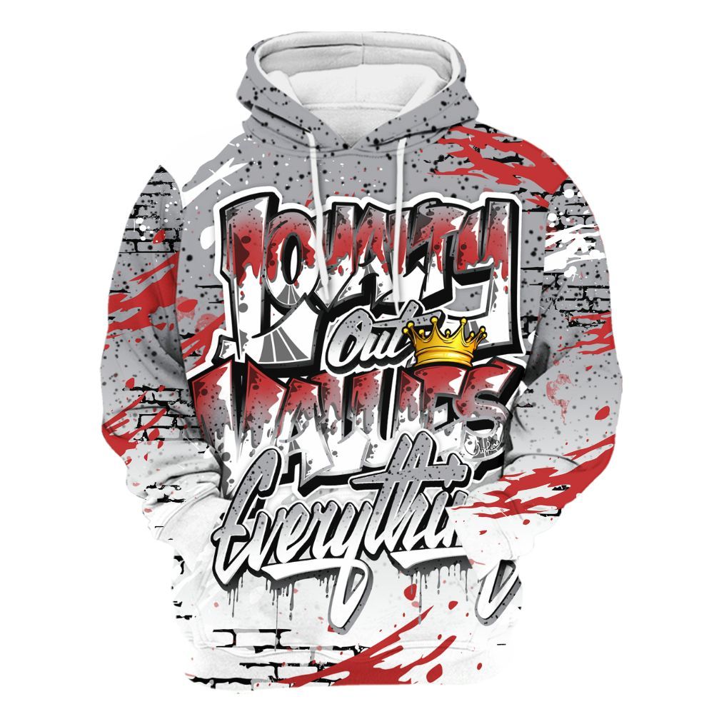 Hoodie To Match White Cement 4s - Values Of Loyalty Drip All Over Print