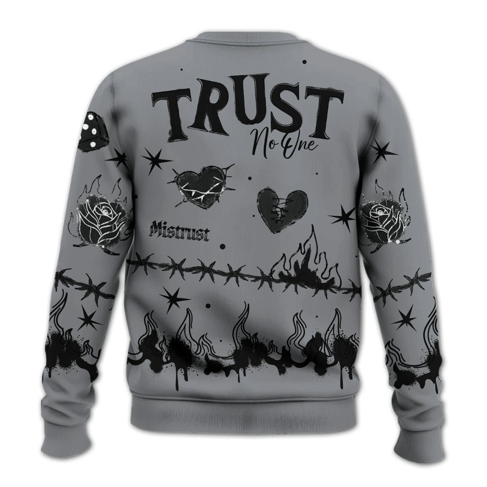 Sweatshirt To Match Black Cement 3s - Trust No One Snake-Bite Doodle Crayon All Over Print